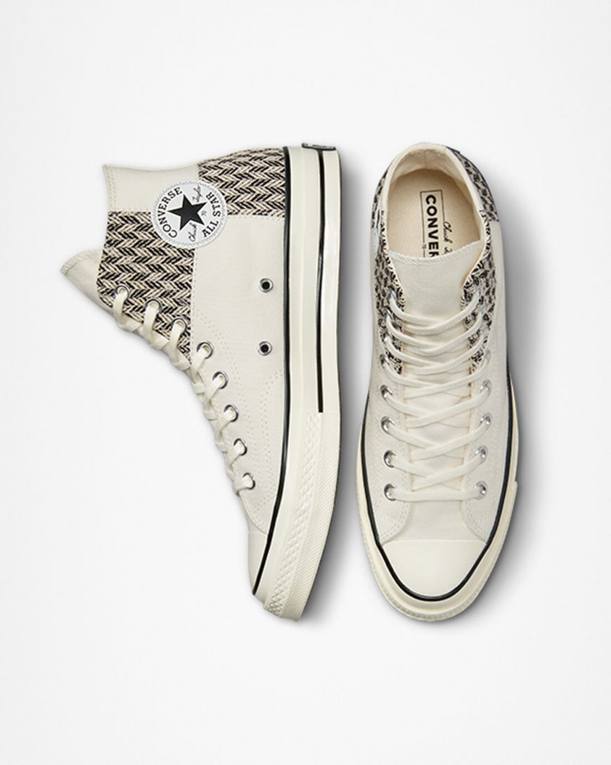 Women's Converse Chuck 70 Patchwork High Top Shoes Beige / White / Black | AU 63589X